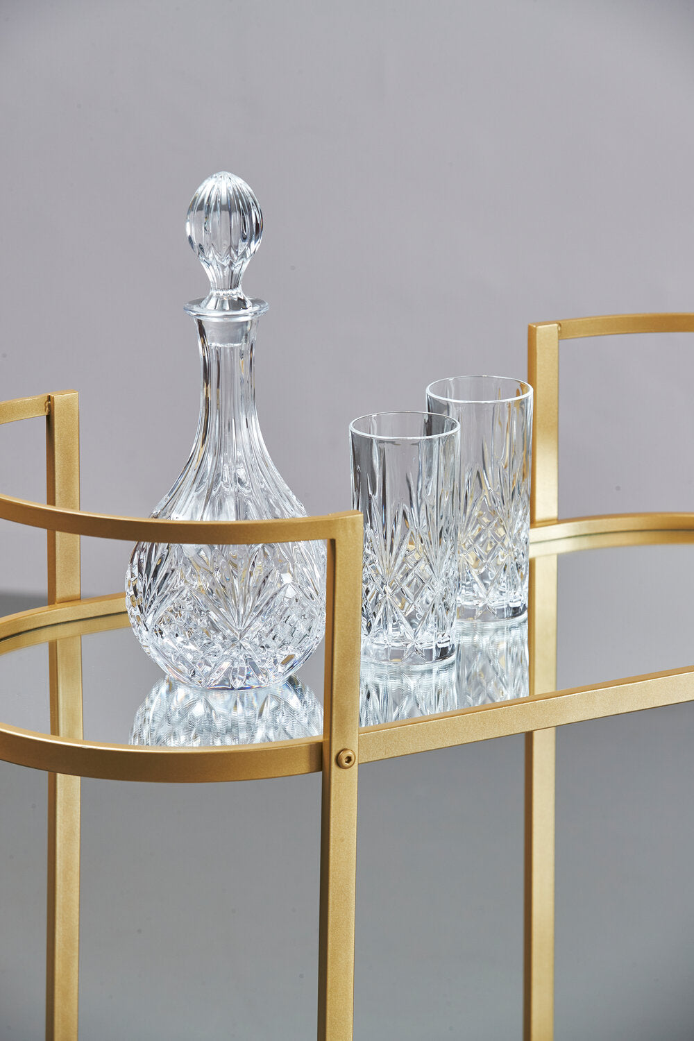 Margit Brandt Barvogn m/ hjul, guldfarvet - H: 84 cm. - Bahne